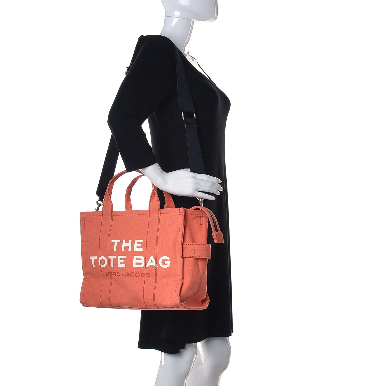 Marc Jacobs Cotton Canvas Medium The Traveler Tote Bag Orange 2 of 12