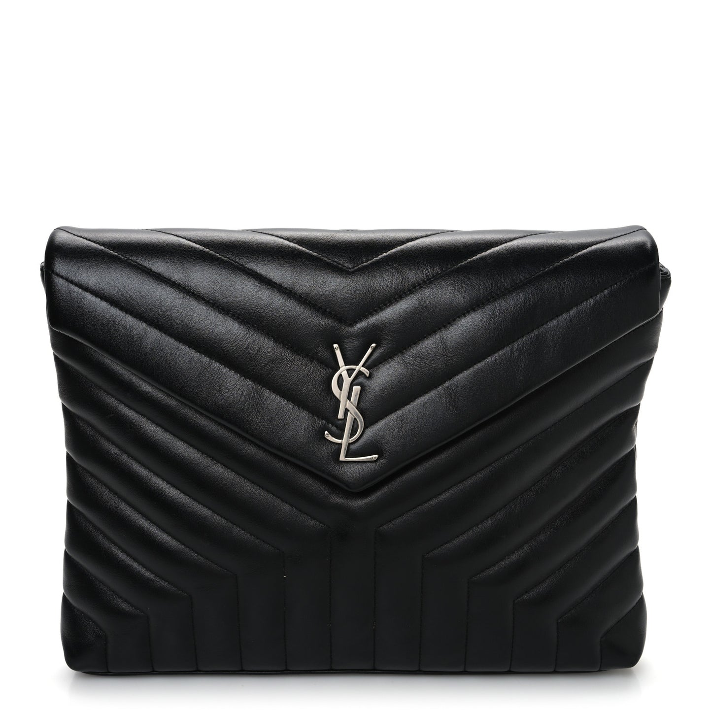 Calfskin Y Quilted Monogram Loulou Document Holder Black