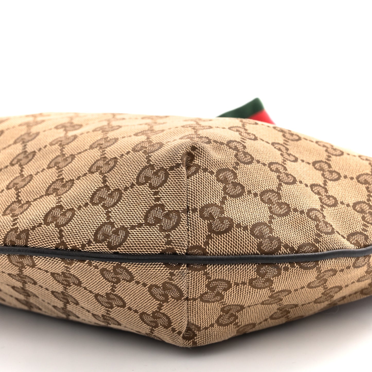 Monogram Web Medium Half Moon Hobo Dark Brown