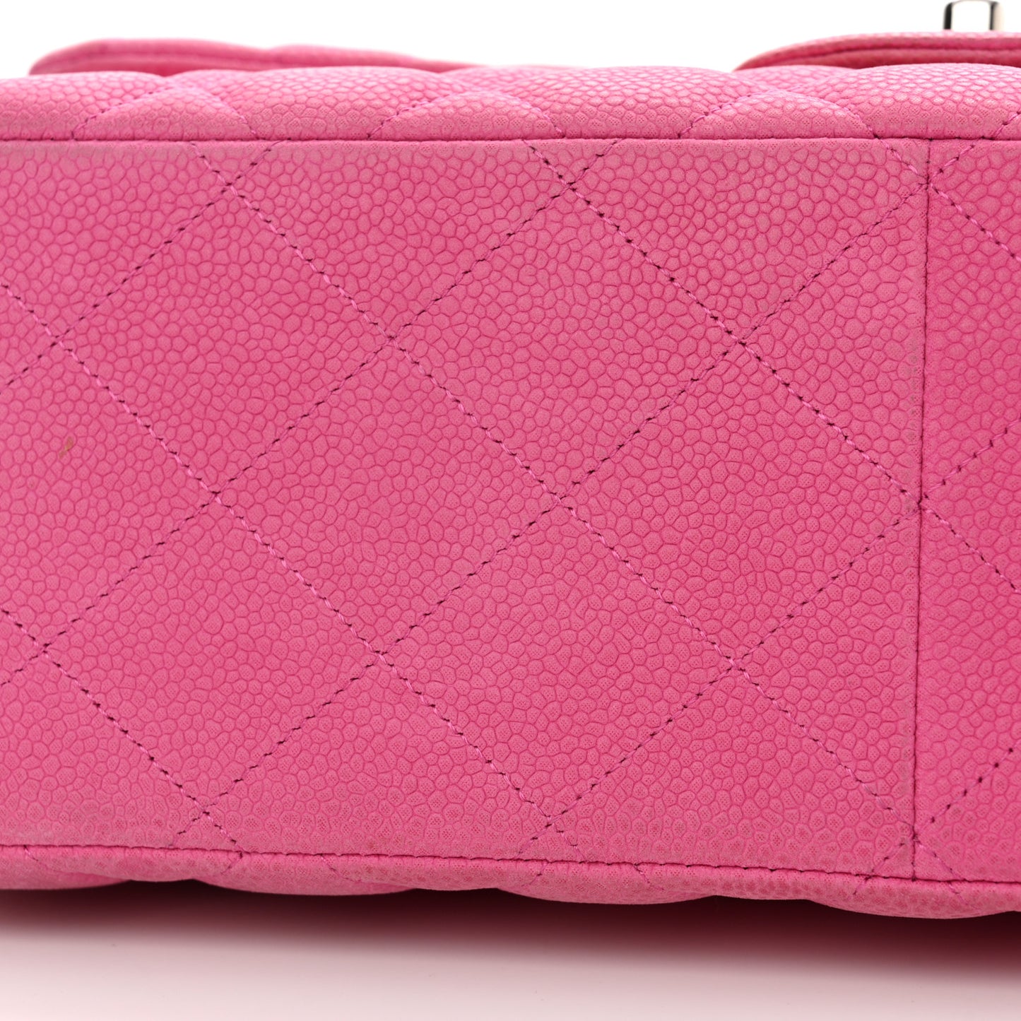 Iridescent Caviar Quilted Jumbo Double Flap Pink