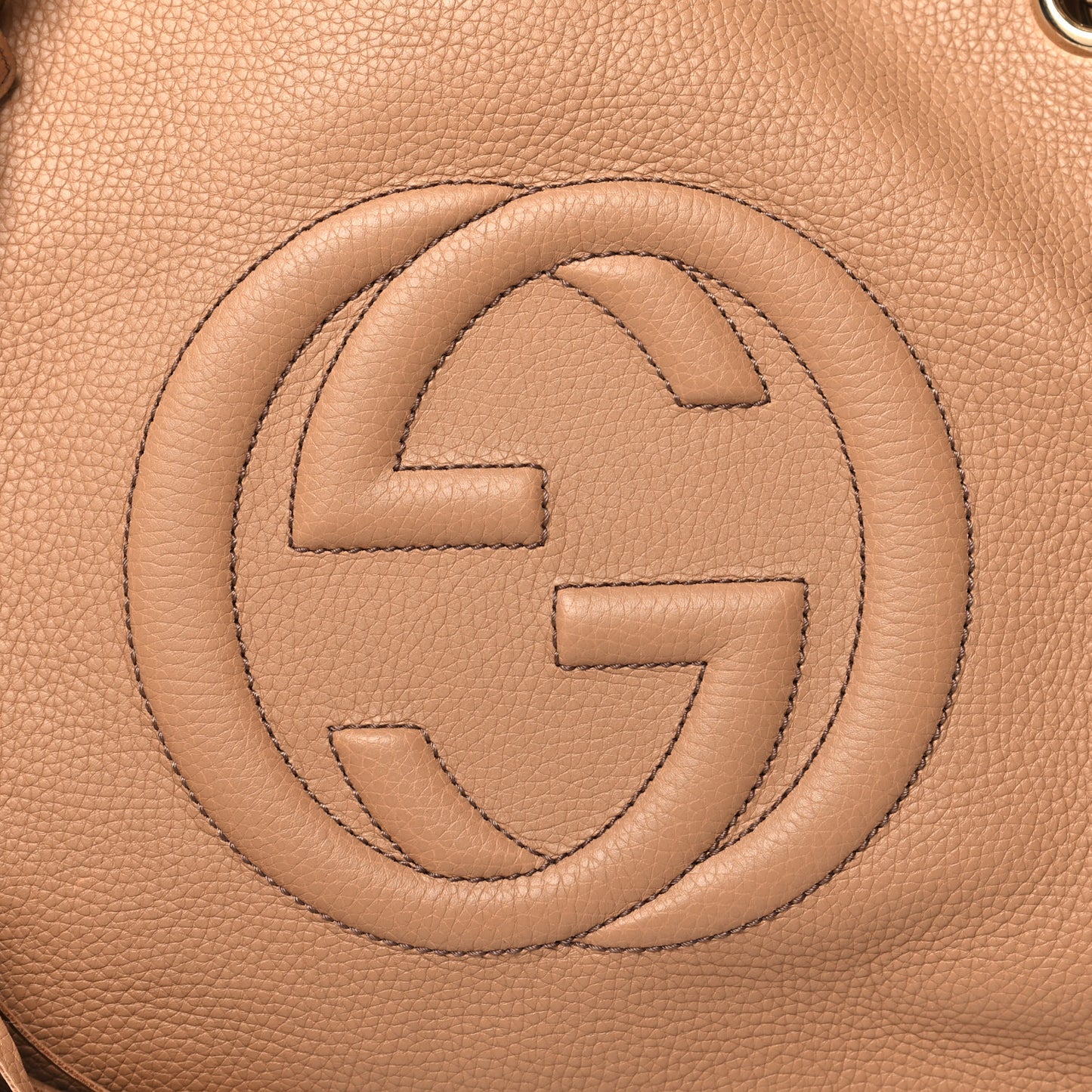 Pebbled Calfskin Medium Soho Chain Shoulder Bag Camelia