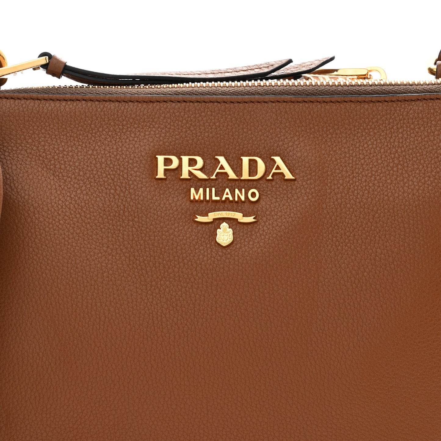 Vitello Phenix Double Zip Crossbody Bag Cannella