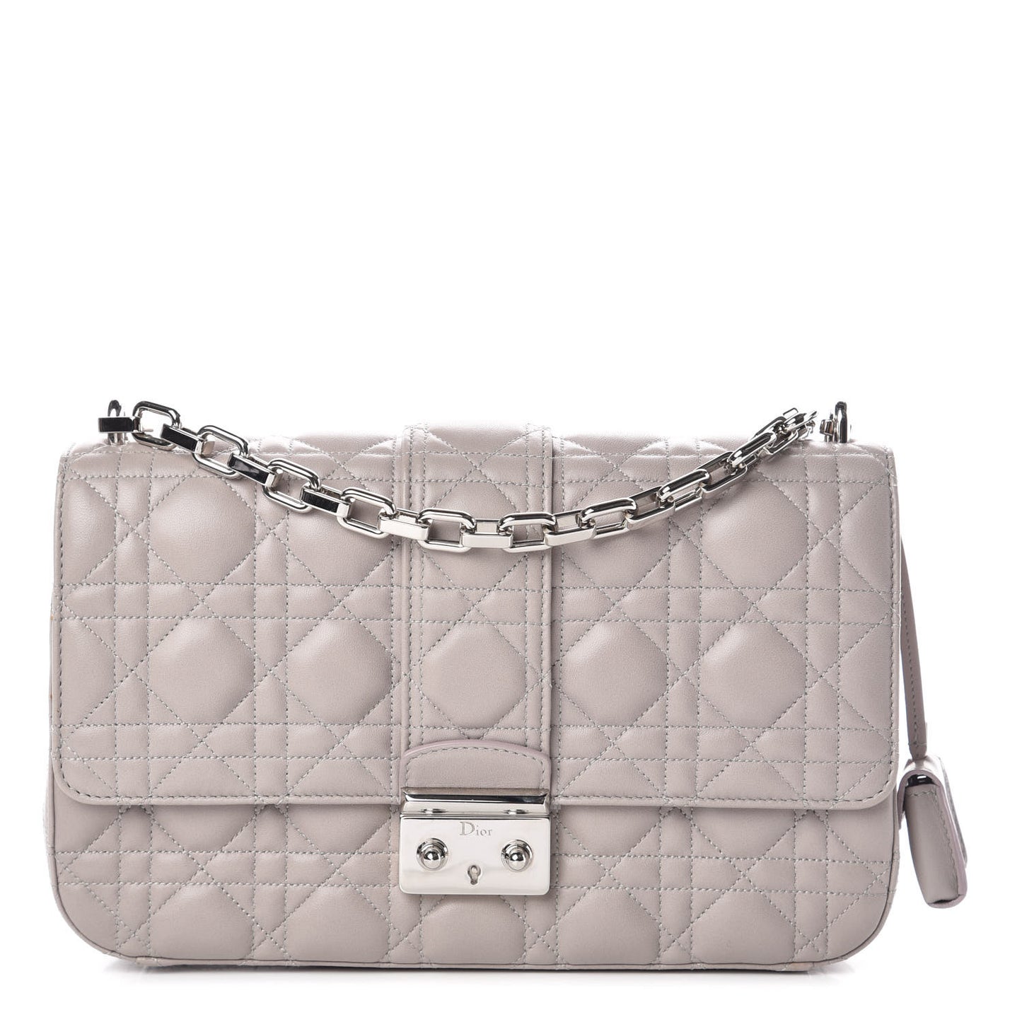 Lambskin Cannage Medium Miss Dior Flap Grey