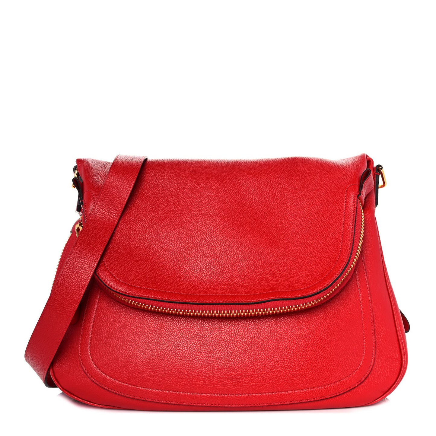 Grained Calfskin Medium Jennifer Crossbody Red
