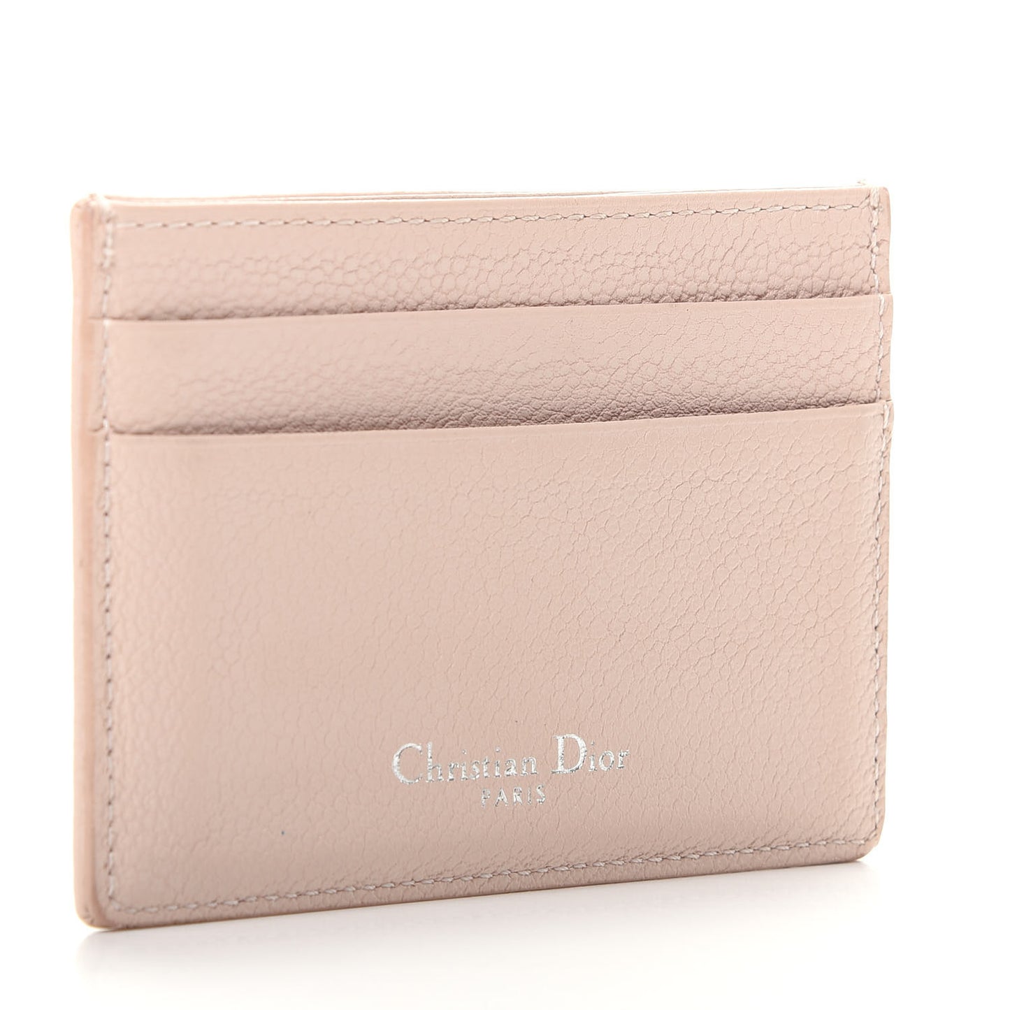 Grained Calfskin Cannage Diorama Card Holder Rose Poudre