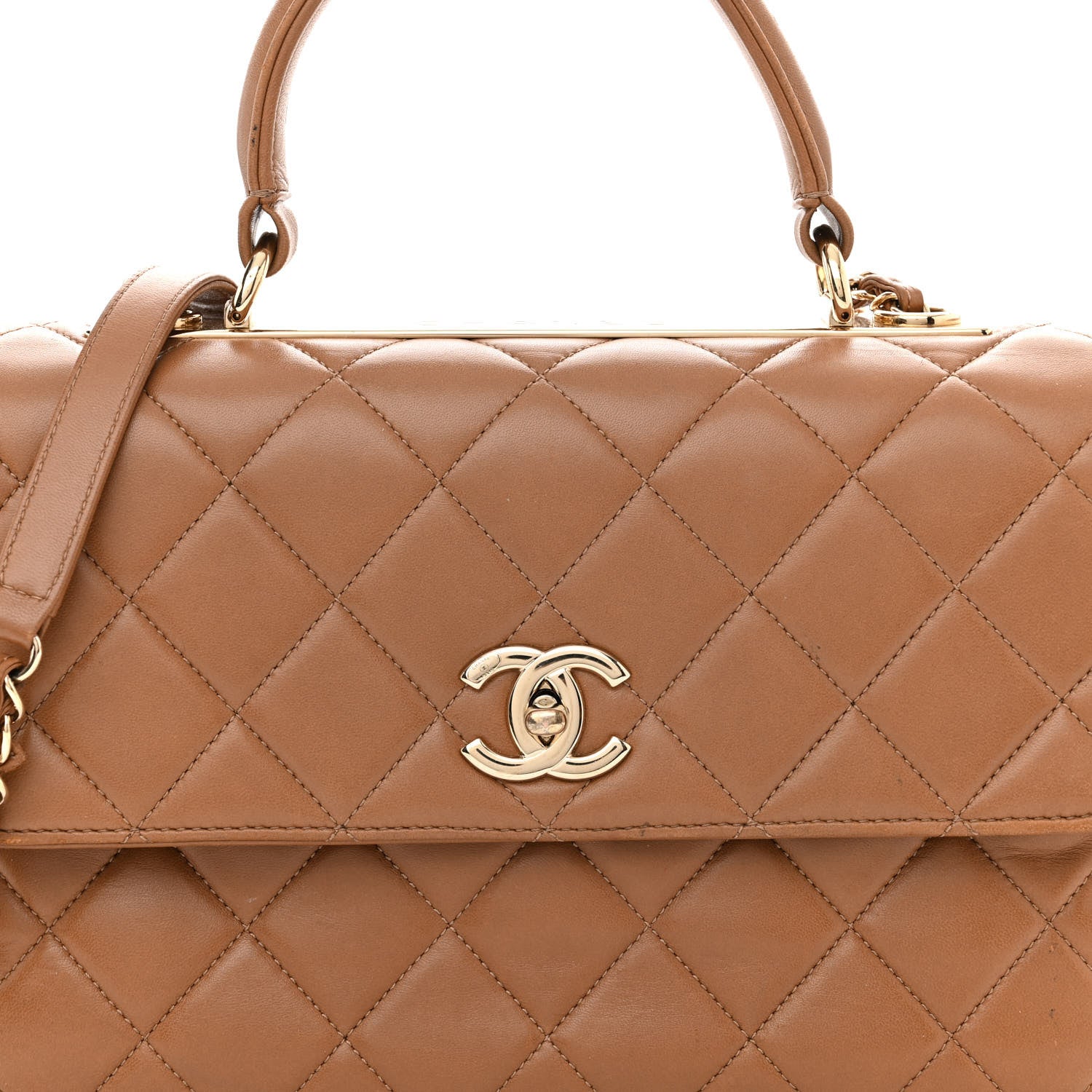 Chanel Lambskin Quilted Medium Trendy CC Flap Dual Handle Bag Camel 9 of 16