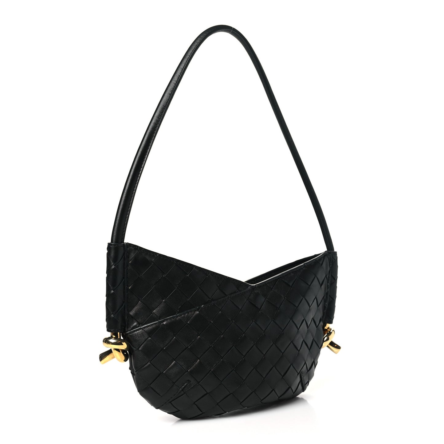 Nappa Intrecciato Mini Solstice Shoulder Bag Black