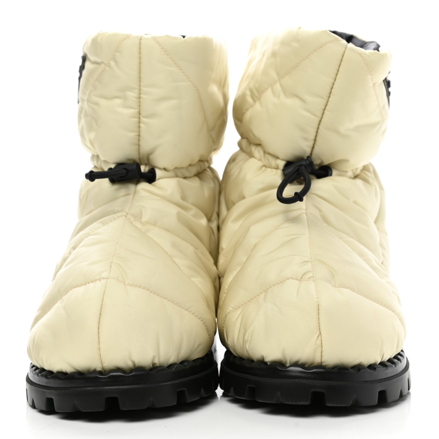 Re-Nylon Piuma Triangle Logo Padded Drawcord 20mm Snow Boots 36 Avorio