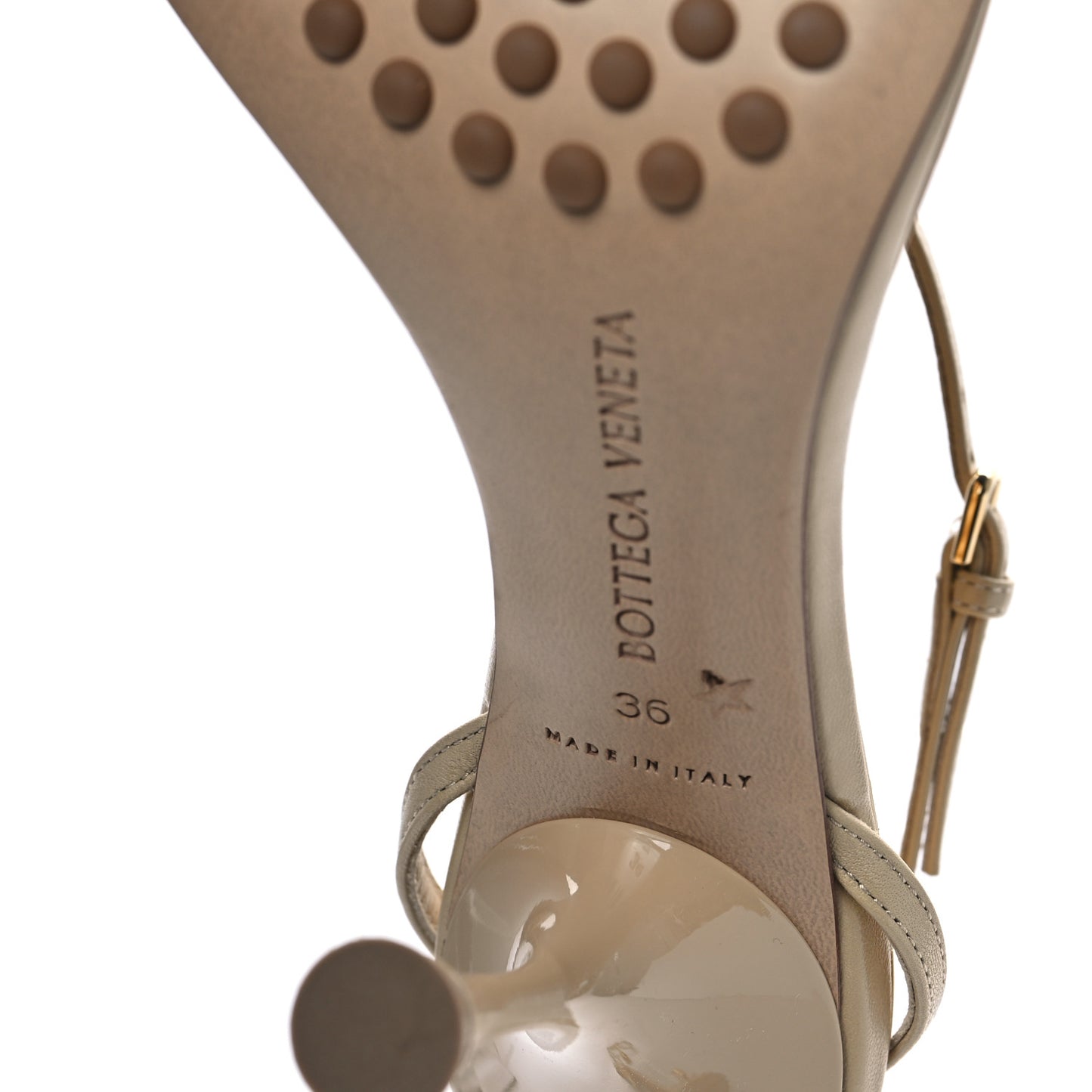 Lambskin Dot 90mm Sandals 36 Cane Sugar