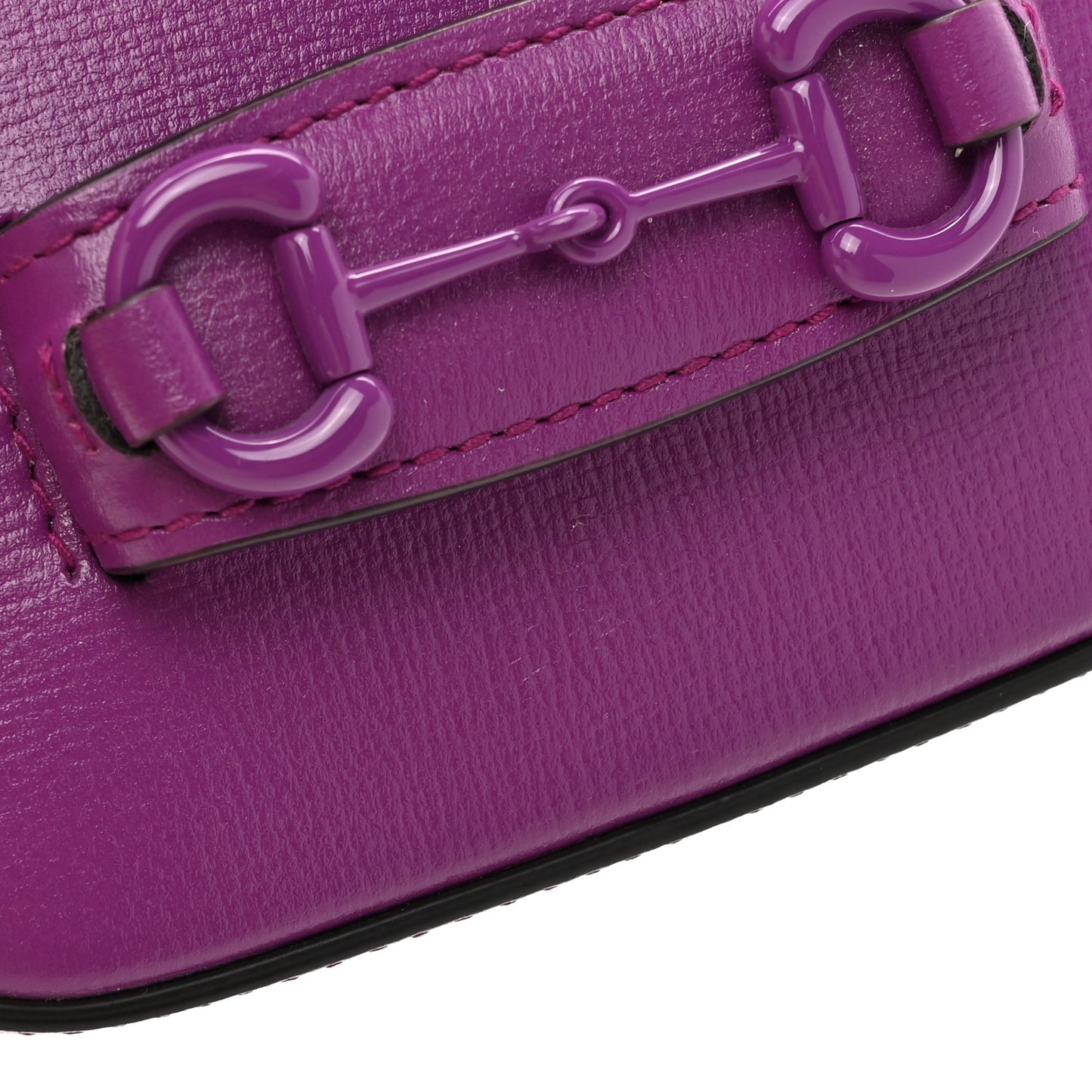Azalea Calfskin Web Monochrome Horsebit 1955 Wallet On Strap Purple