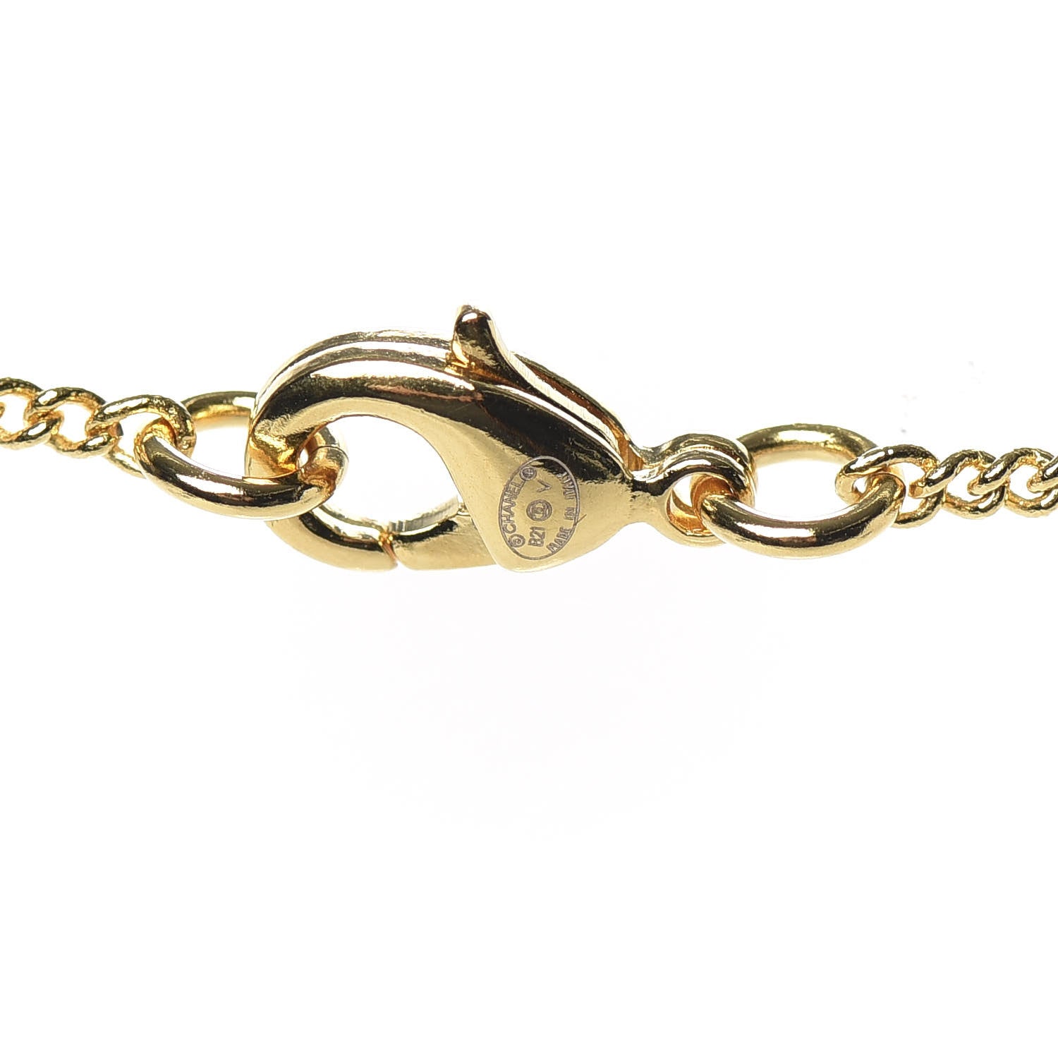 Chanel Metal CC Paris Button Necklace Gold 5 of 6