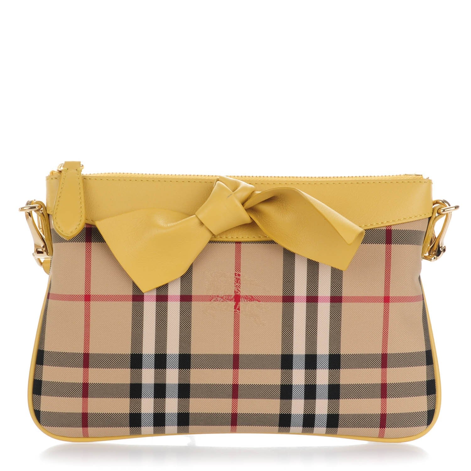 Burberry Horseferry Check Natural Knot Peyton Crossbody Clutch Bag