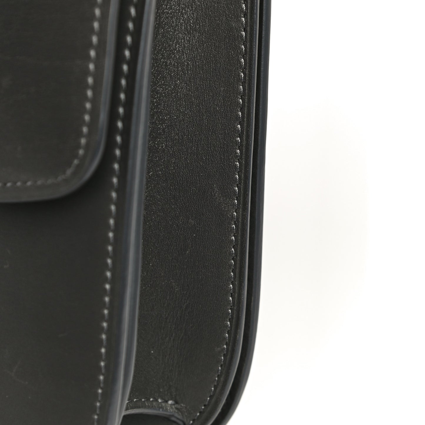 Box Calfskin Medium Classic Box Flap Bag Grey