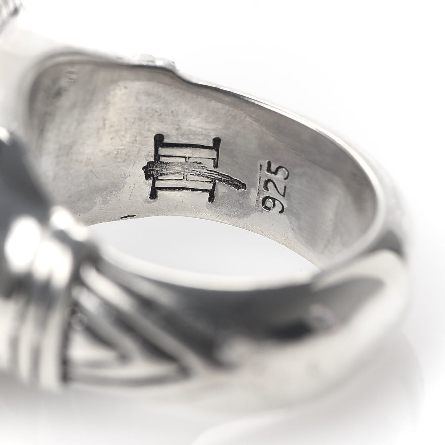 Sterling Silver 18K Yellow Gold Fleur de Lis Ring 52 6