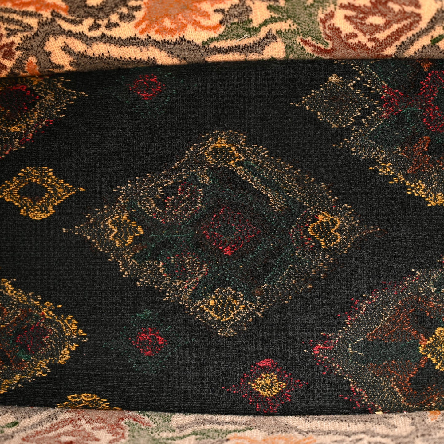 Canvas Embroidered Large Paisley Book Tote Multicolor