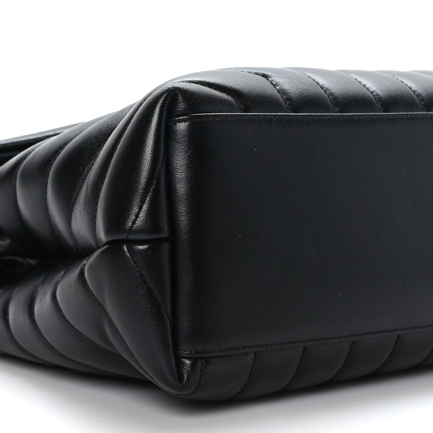 Calfskin Y Quilted Monogram Monochrome Medium Loulou Chain Satchel Black