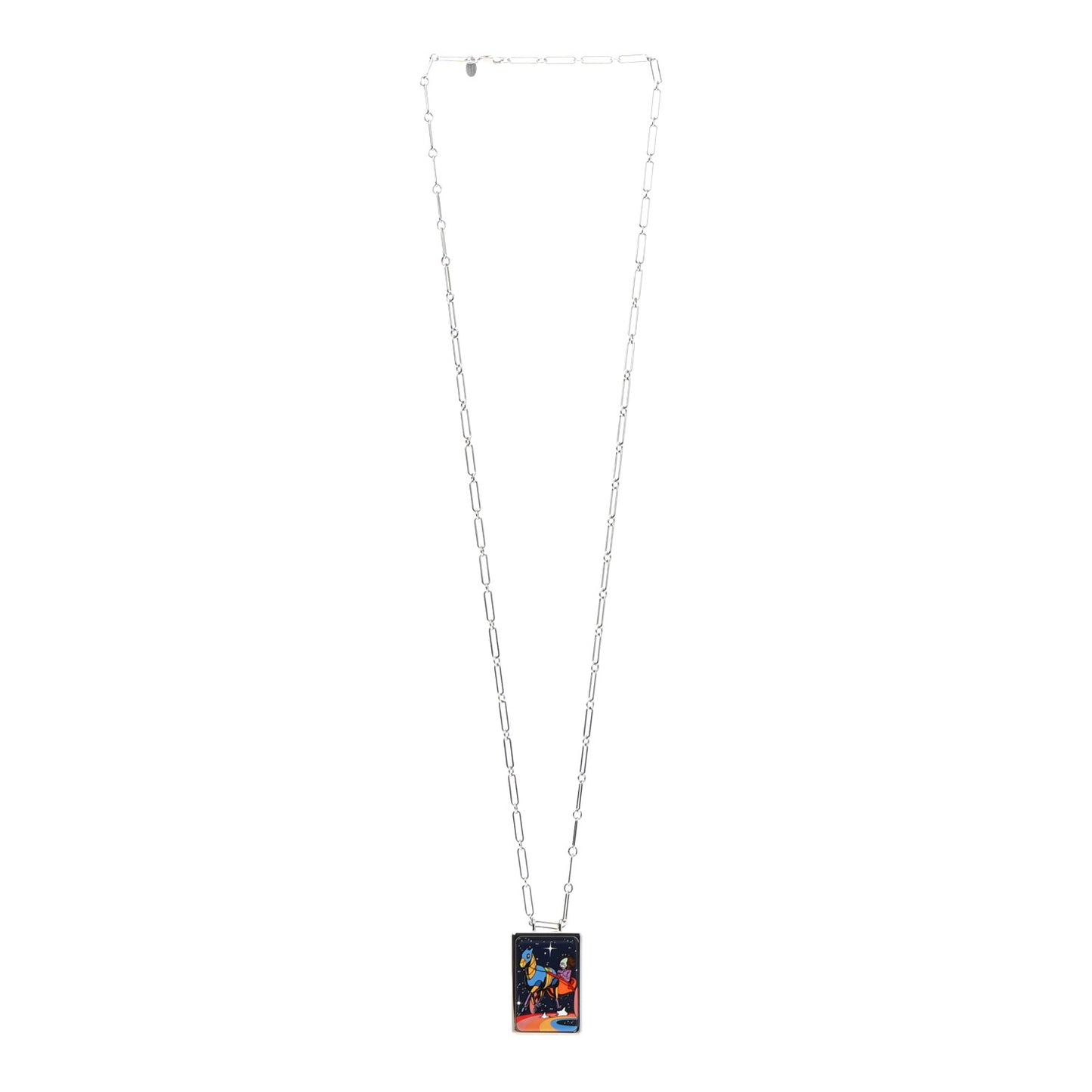 Palladium Enamel Space Derby Dream Box Necklace