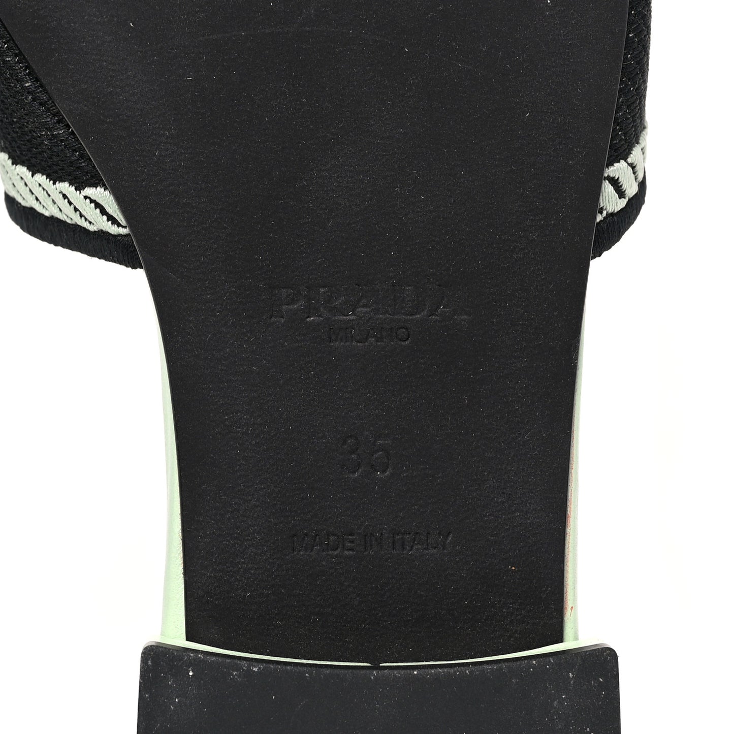Fabric Logo Embroidered 10mm Slide Sandals 35 Black Acqua