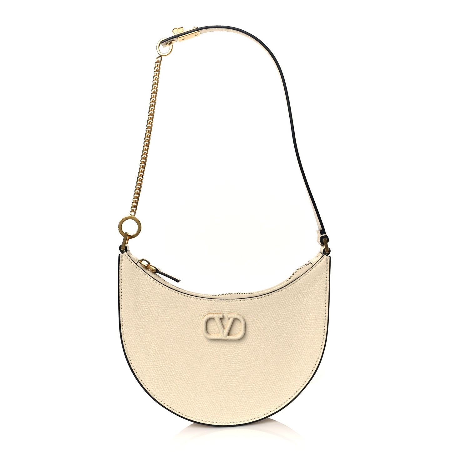 Calfskin Mini Vlogo Hobo Bag White