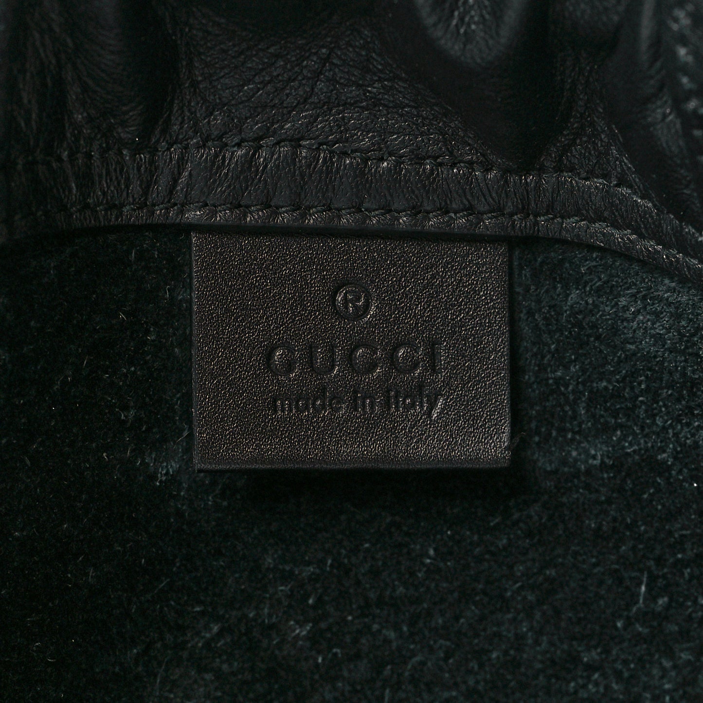 Calfskin Coco Capitan Logo Drawstring Backpack Black
