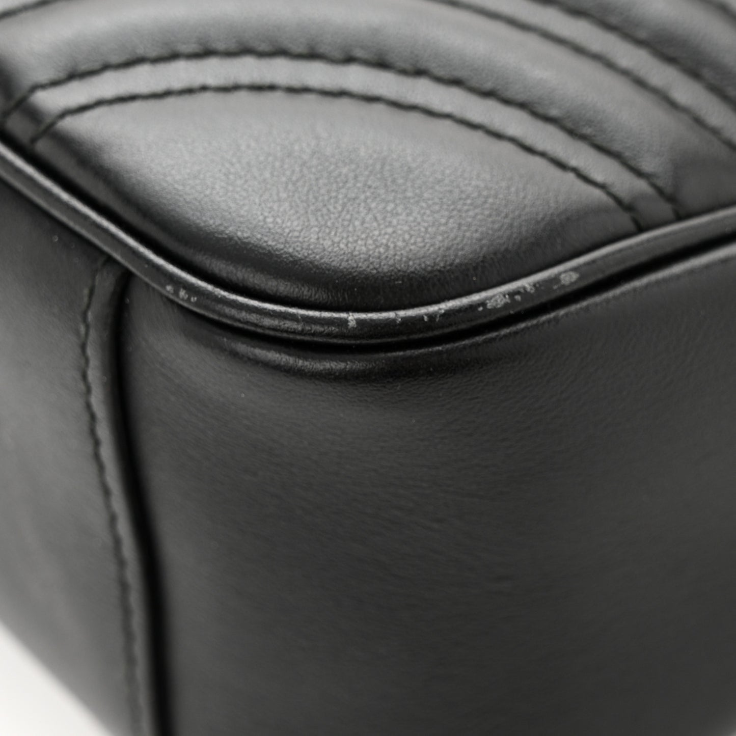 Calfskin Matelasse Small GG Marmont Shoulder Bag Black