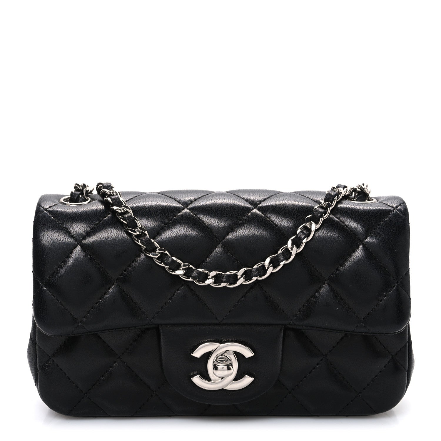 Chanel Lambskin Quilted Extra Mini Rectangular Flap Black 1826224