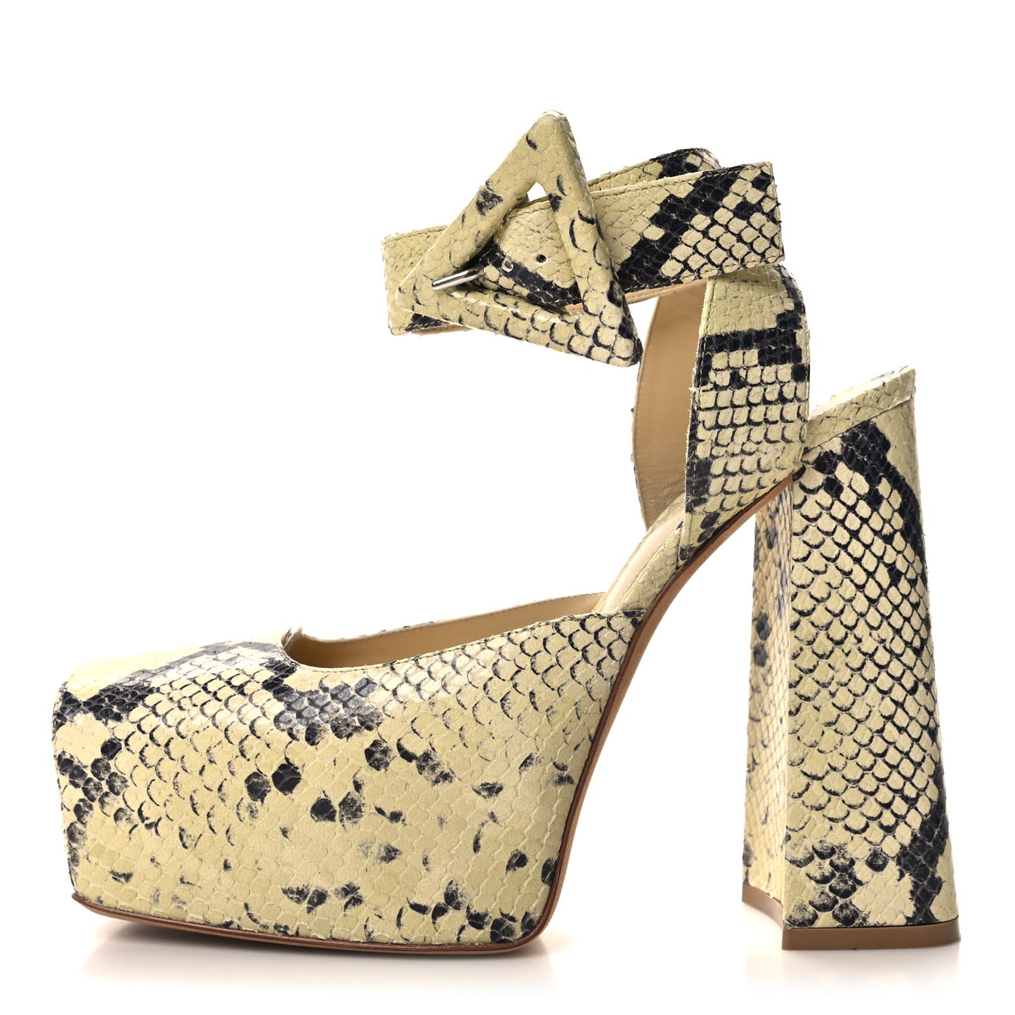 Faded Goatskin Python Printed Tower 40/140mm Platform Pumps 37 Kiwi Black