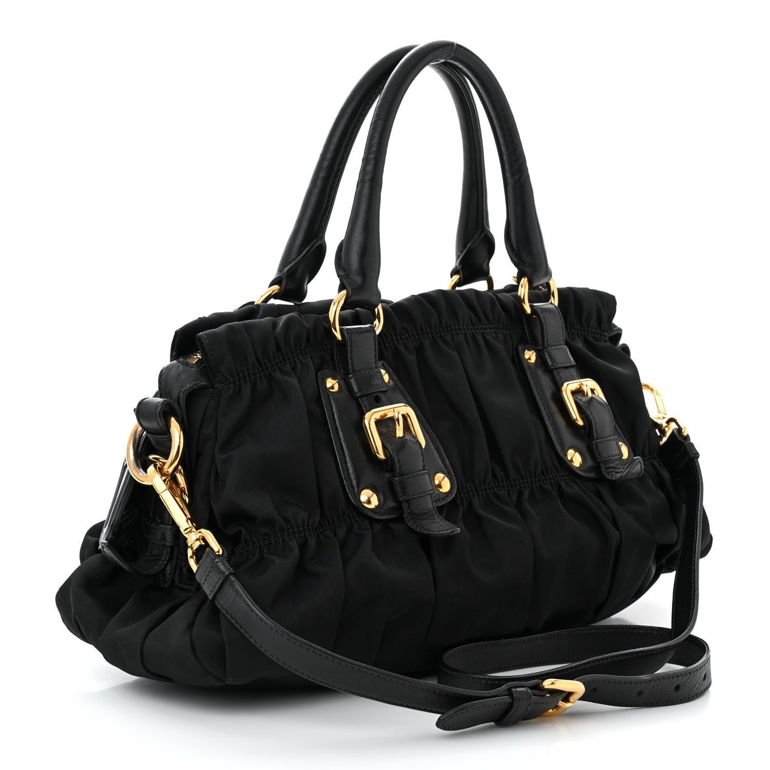 Prada Tessuto Nylon Gaufre Shopping Satchel Black 3 of 14