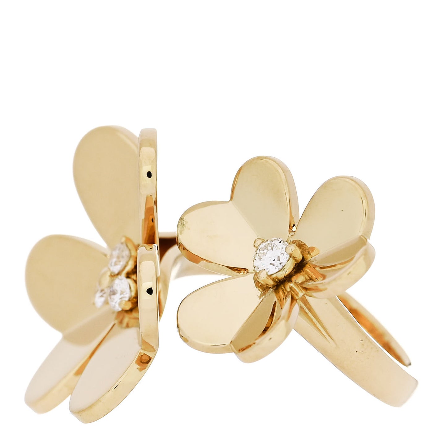 18K Yellow Gold Diamond Frivole Between The Finger Ring 53 6.5