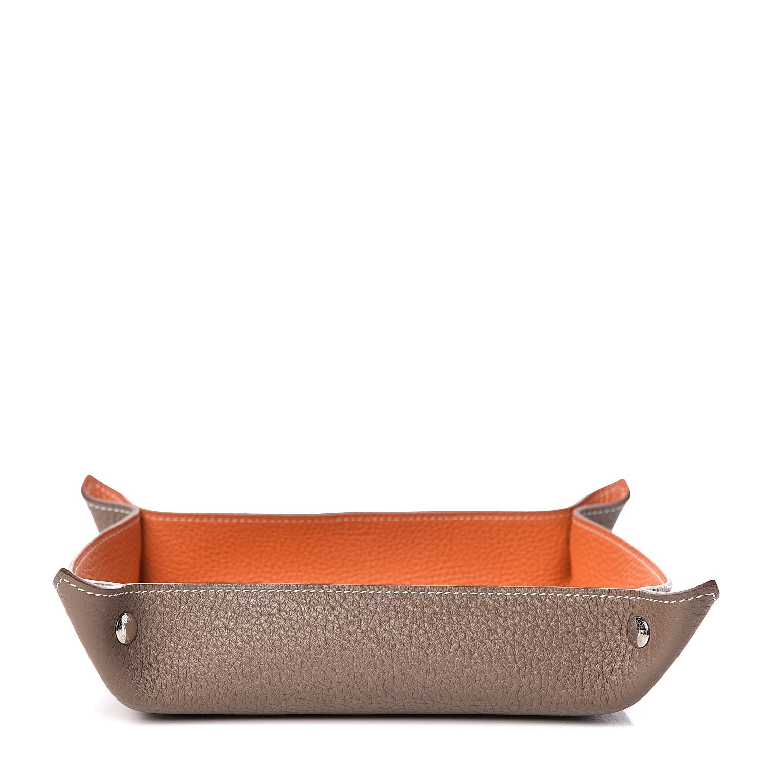 Hermes Taurillon Clemence Mises et Relances MM Change Tray Orange