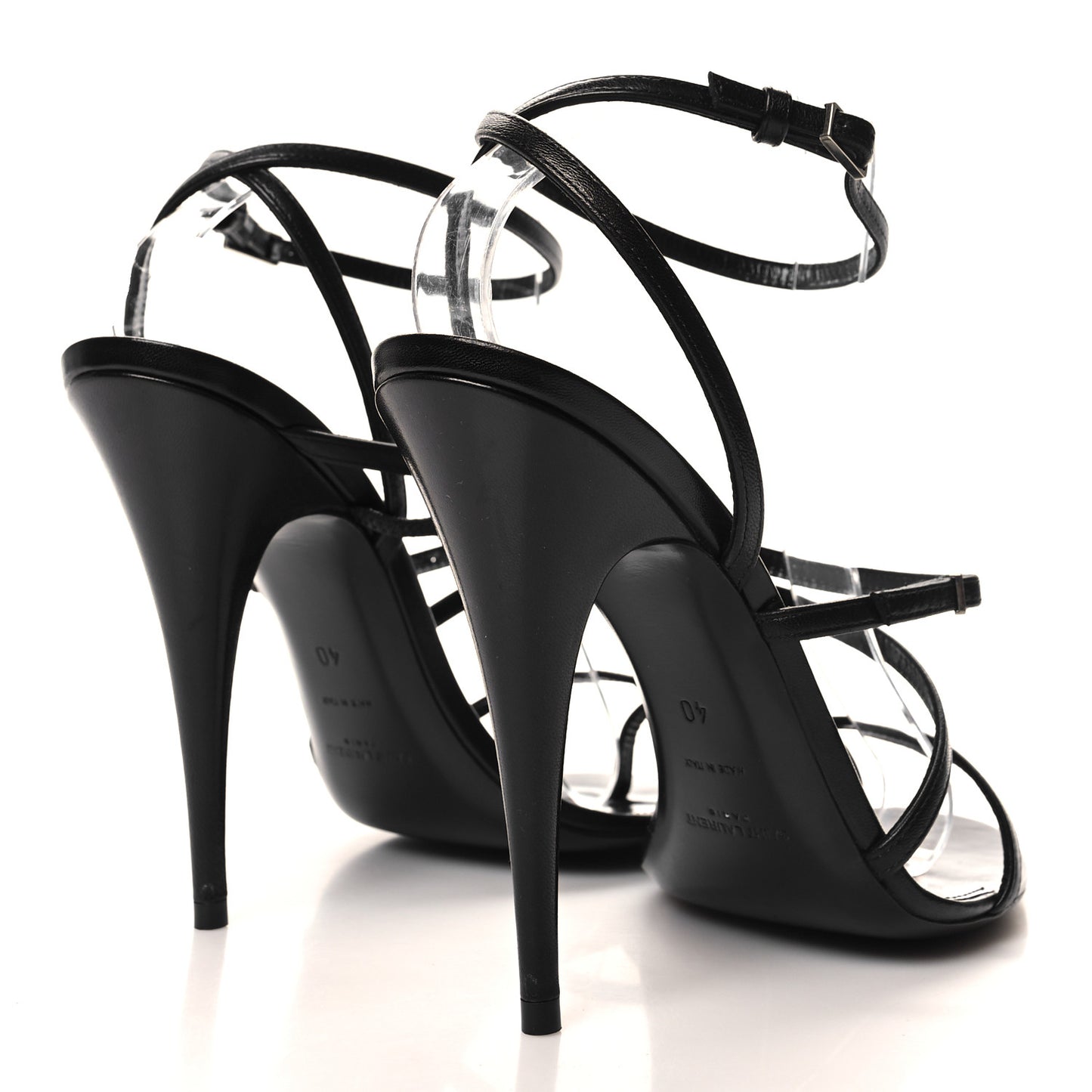 Calfskin New Belfagor Sexy 110mm Ankle Strap Sandals 40 Black