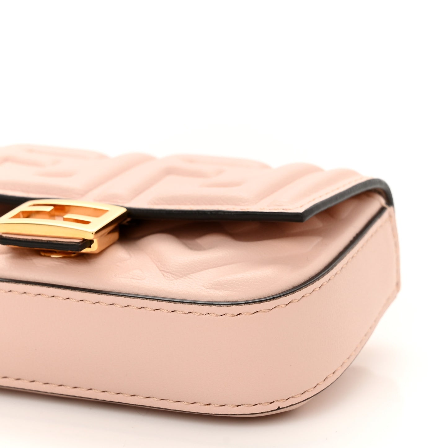 Nappa Matisse FF Embossed Nano Baguette Charm Rosa Quarzo