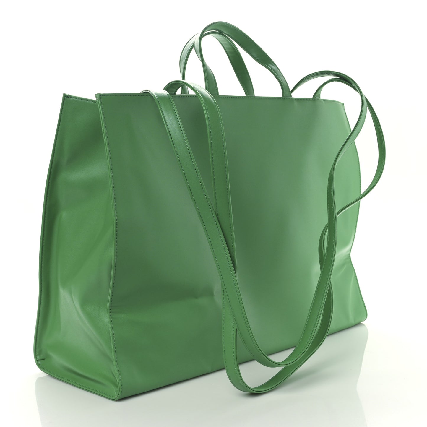 Vegan Leather Large Shopping Bag Greenscreen