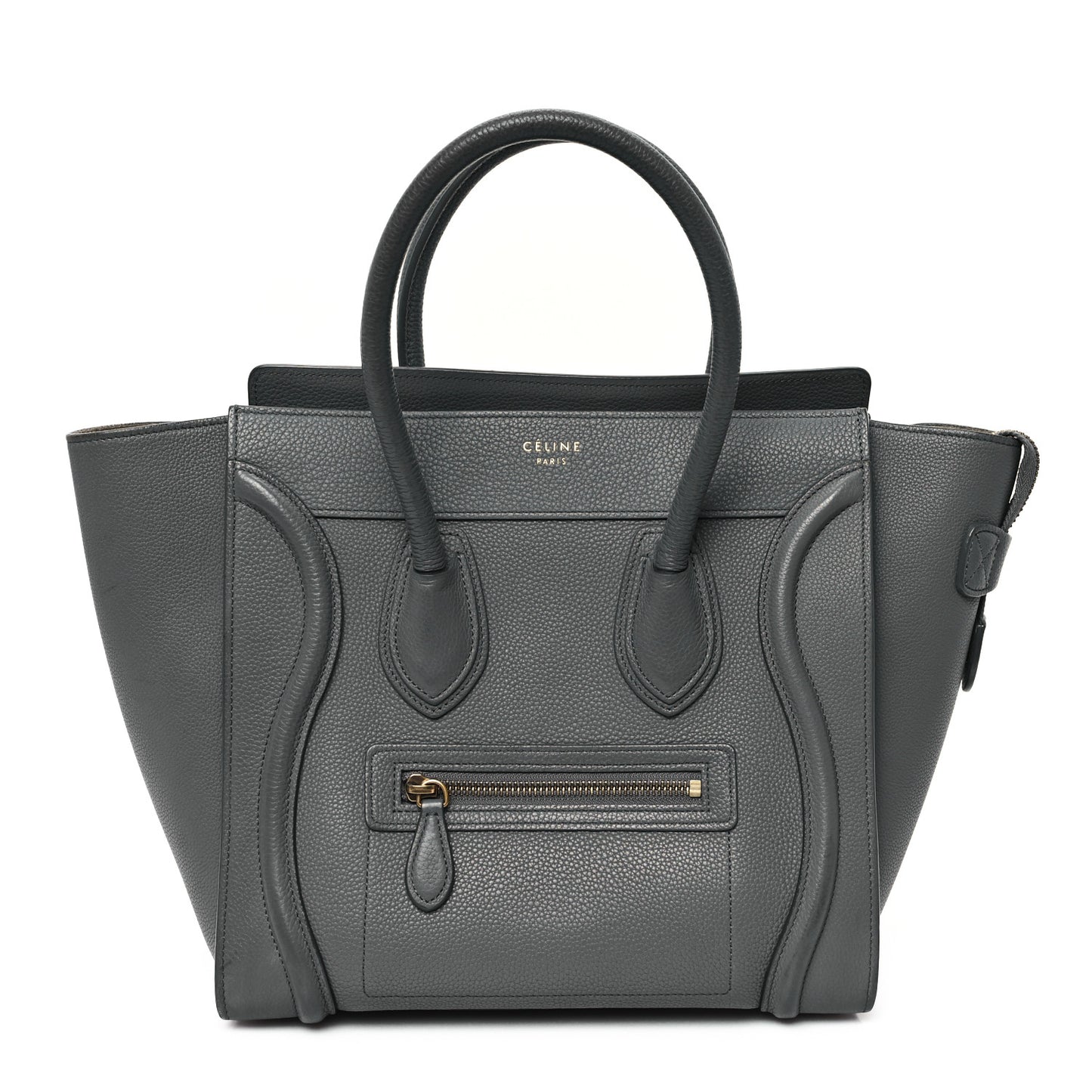 Drummed Calfskin Micro Luggage Kohl