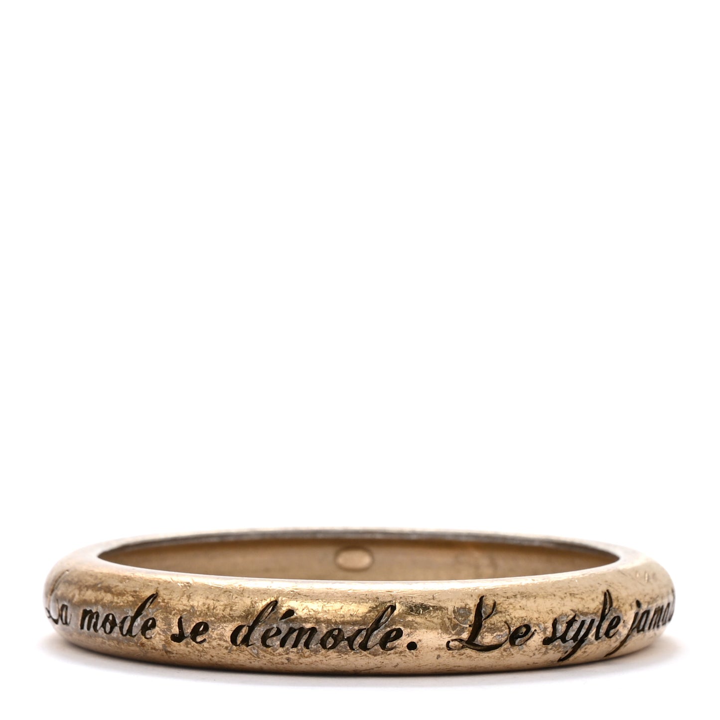Metal French Quote Bracelet Bangle Gold