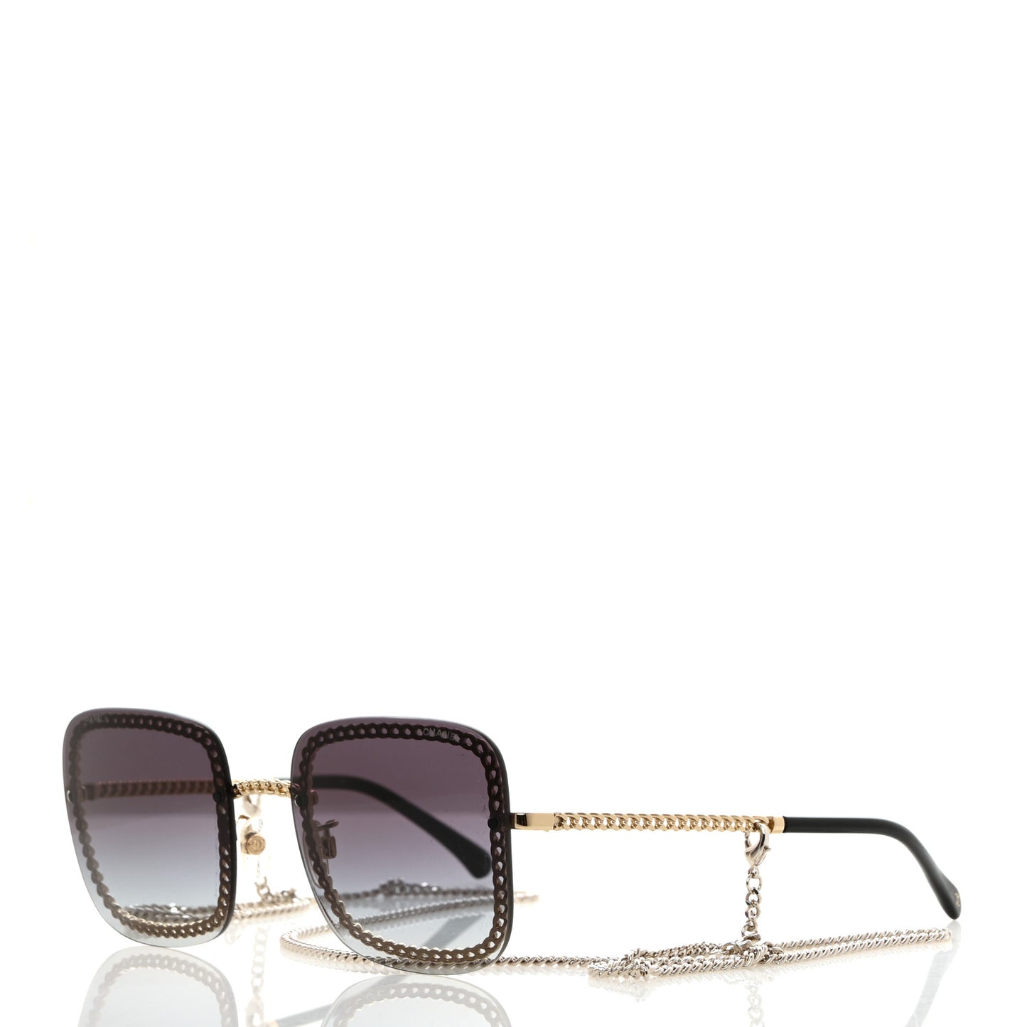 Square Removable Chain Sunglasses 4244 Black