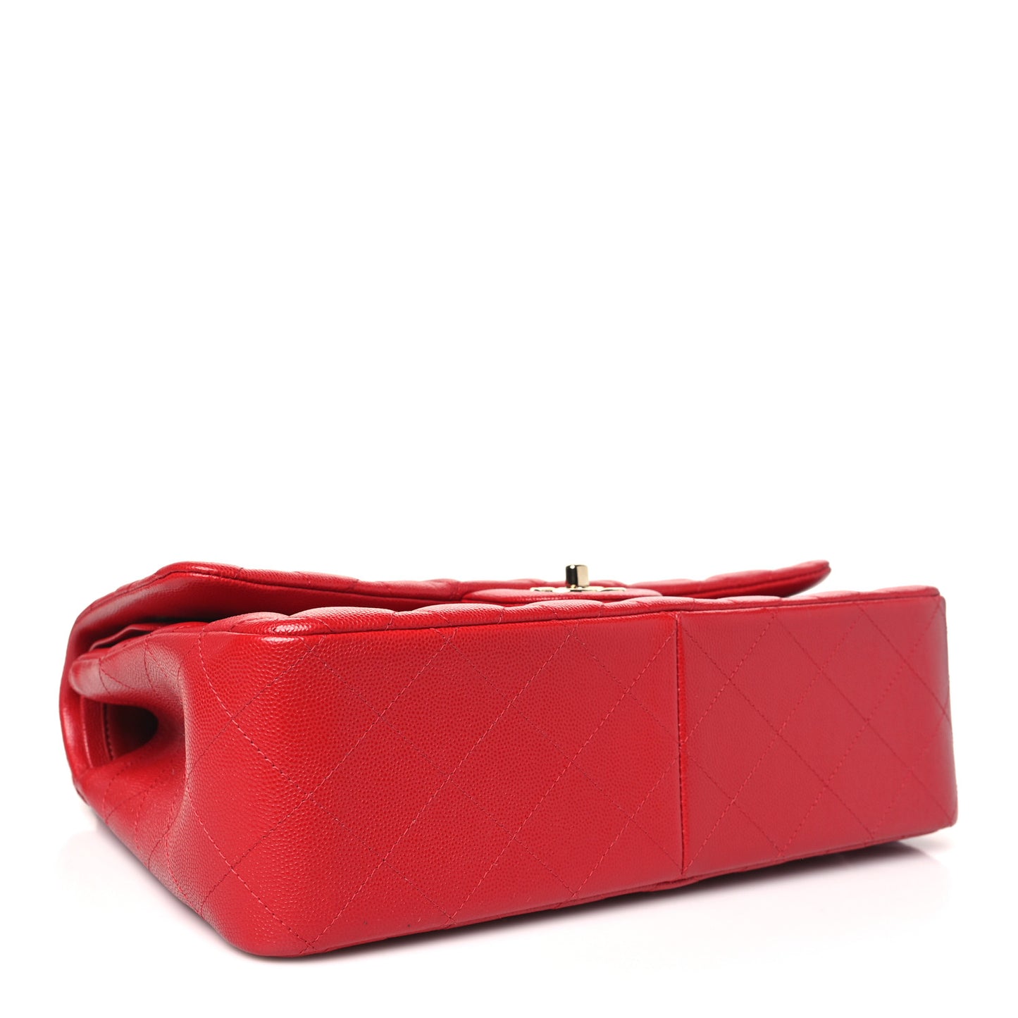 Caviar Quilted Jumbo Double Flap Red