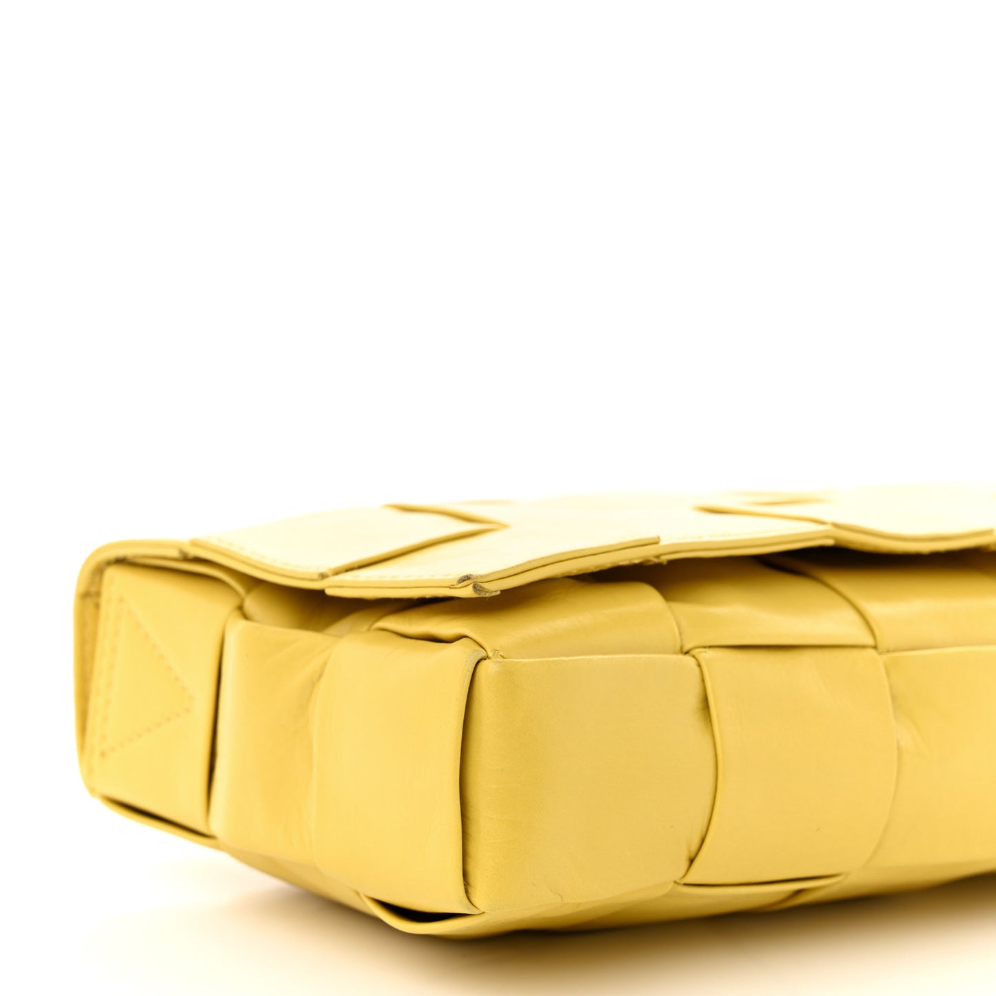 Paper Calfskin Intrecciato Stretch Cassette Buttercup