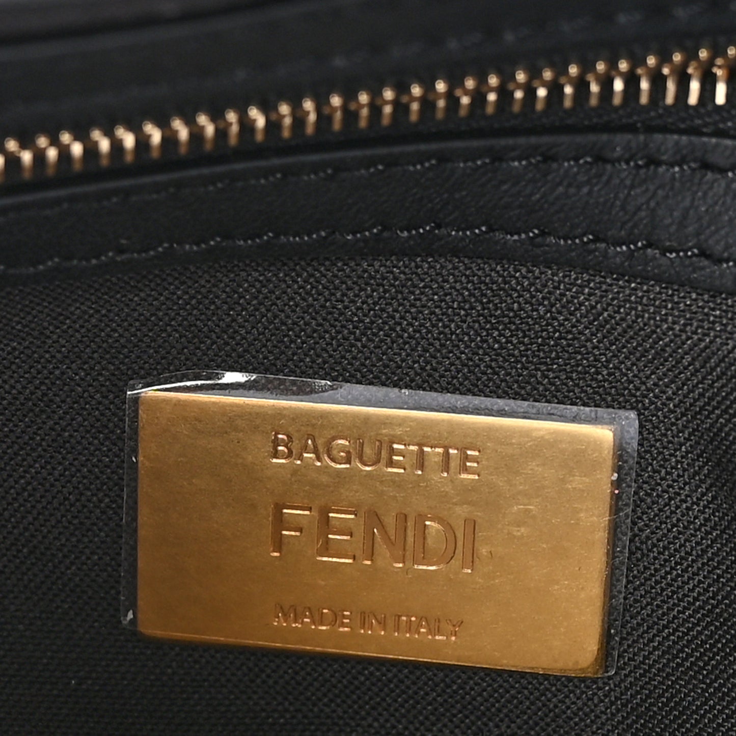 Shearling Vitello Dolce Macro FF 1974 Baguette Tobacco Black