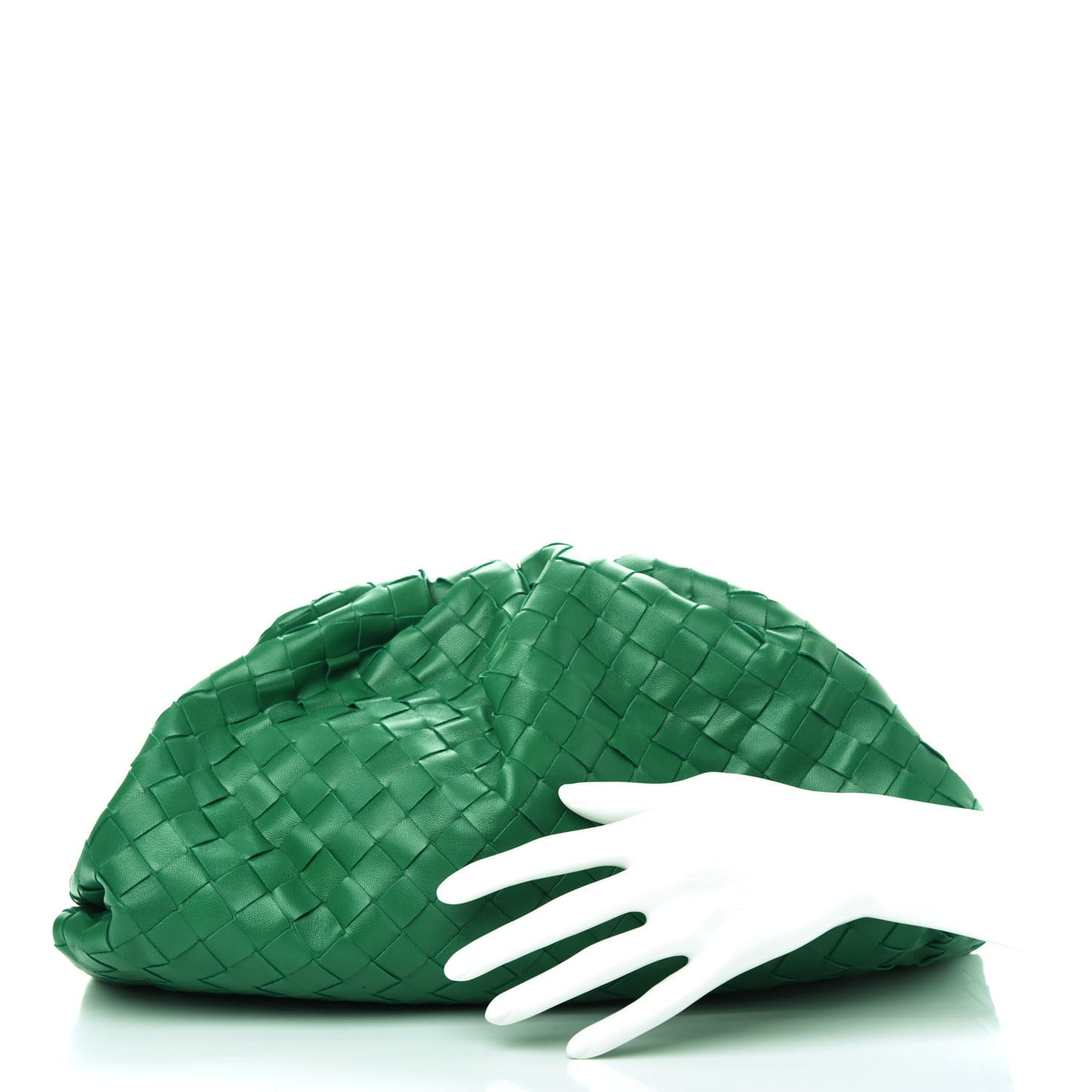 Nappa Maxi Intrecciato The Pouch Oversized Clutch Racing Green