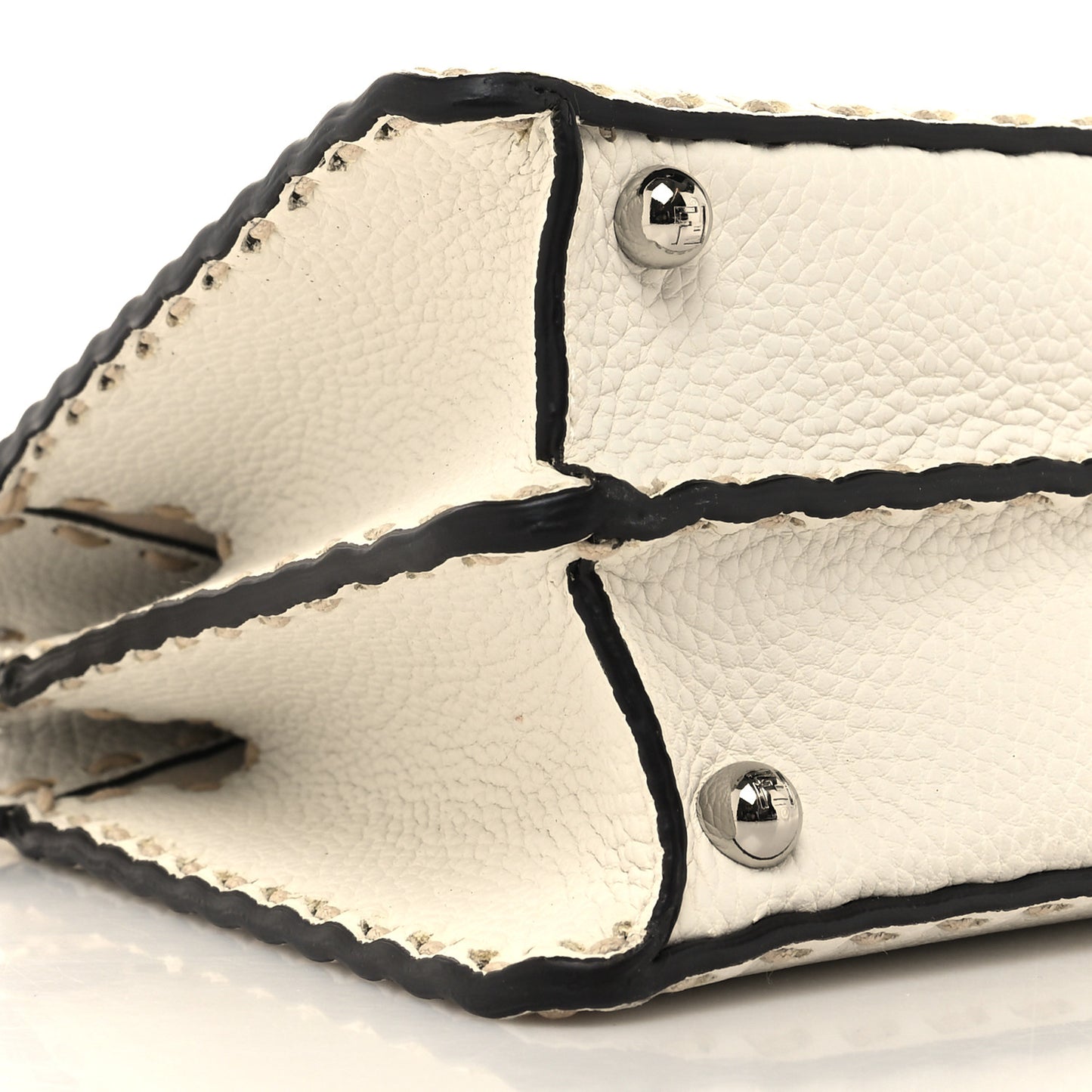 Vitello Granato Camoscio Elaphe Python Print Macro Stitchings Small Peekaboo I SEE U Iconic Satchel White Roccia