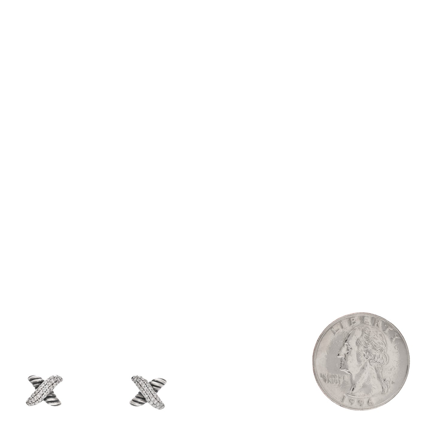 Sterling Silver Diamond 8mm X Earrings