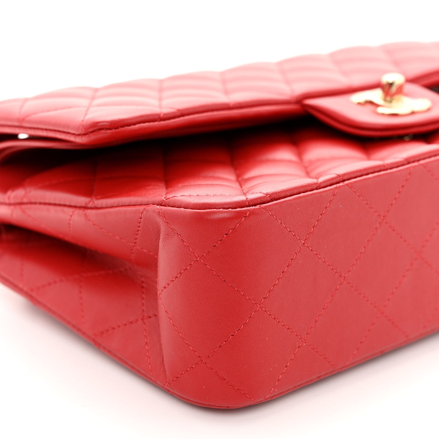 Chanel Lambskin Quilted Medium Double Flap Red 9 of 10