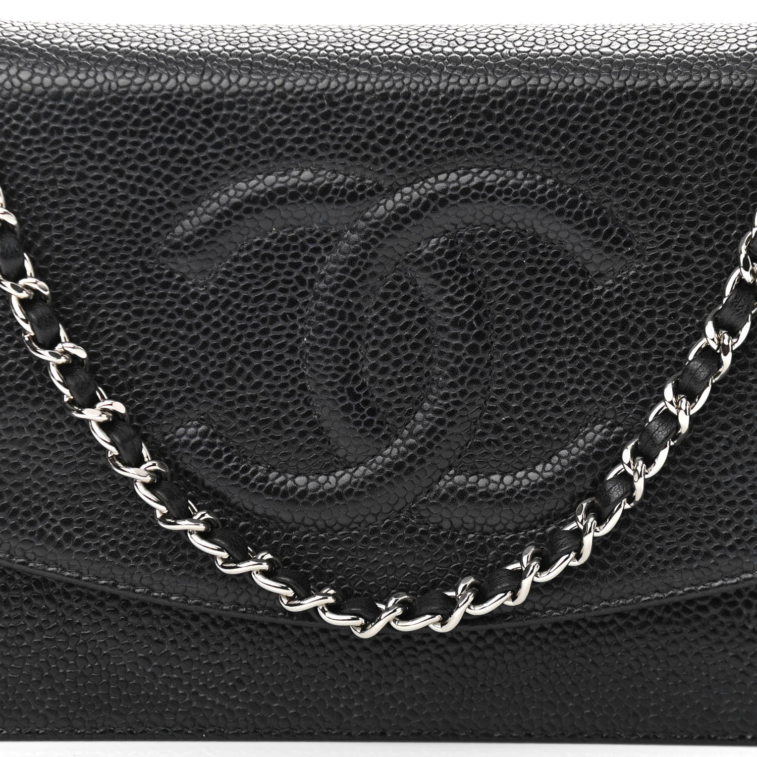 Chanel Caviar Timeless CC Wallet On Chain WOC Black 9 of 12