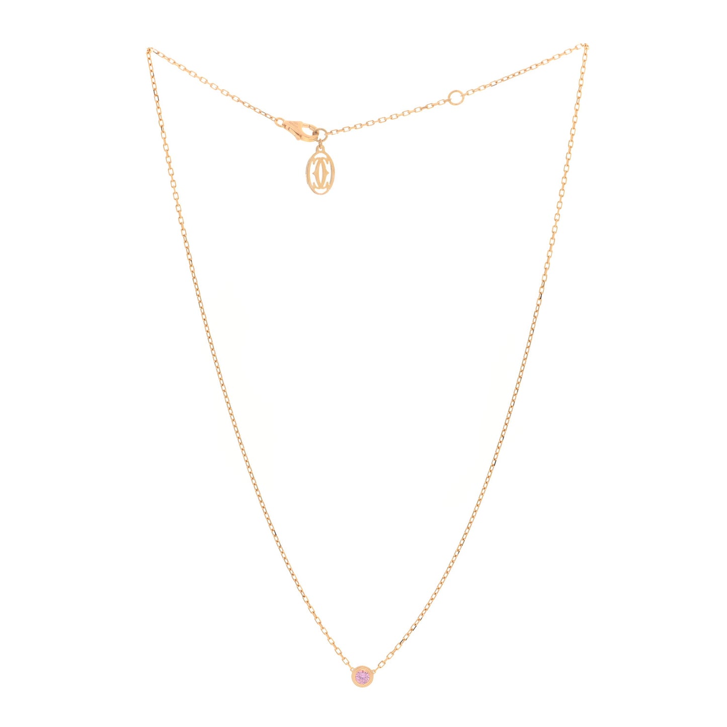 18K Pink Gold Pink Sapphire D'Amour Pendant Necklace