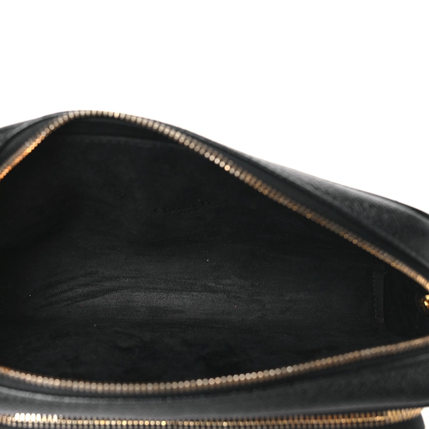 Grained Calfskin Caro Double Pouch Black