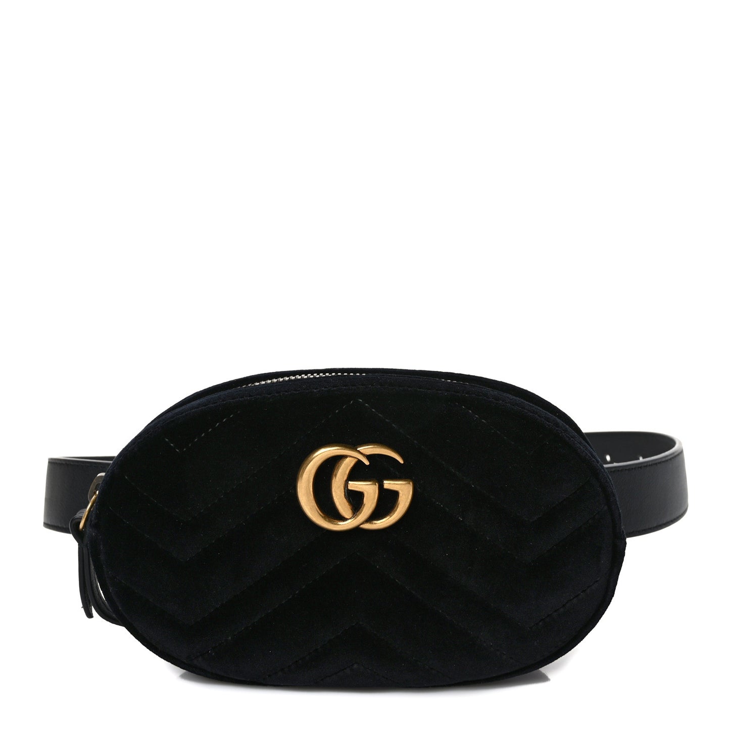 Velvet Matelasse GG Marmont Belt Bag 75 30 Black