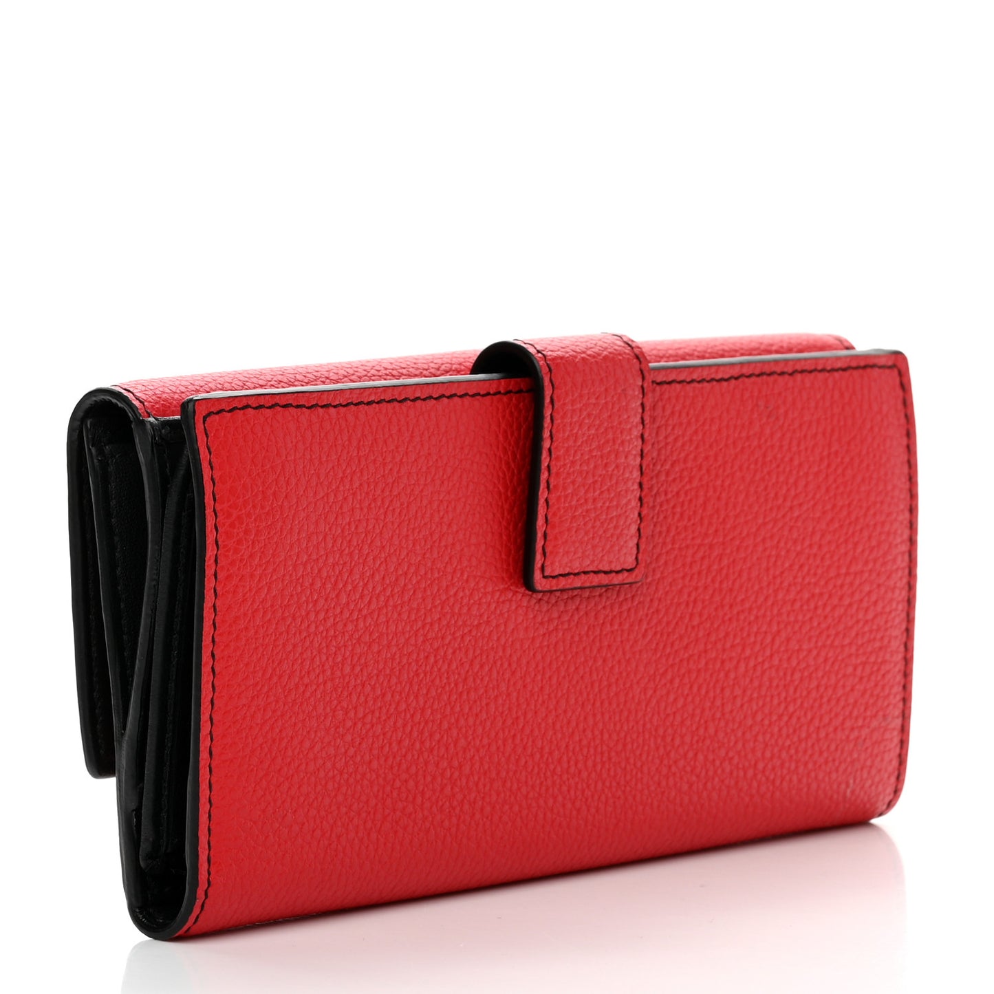 Calfskin Skull Continental Wallet Red