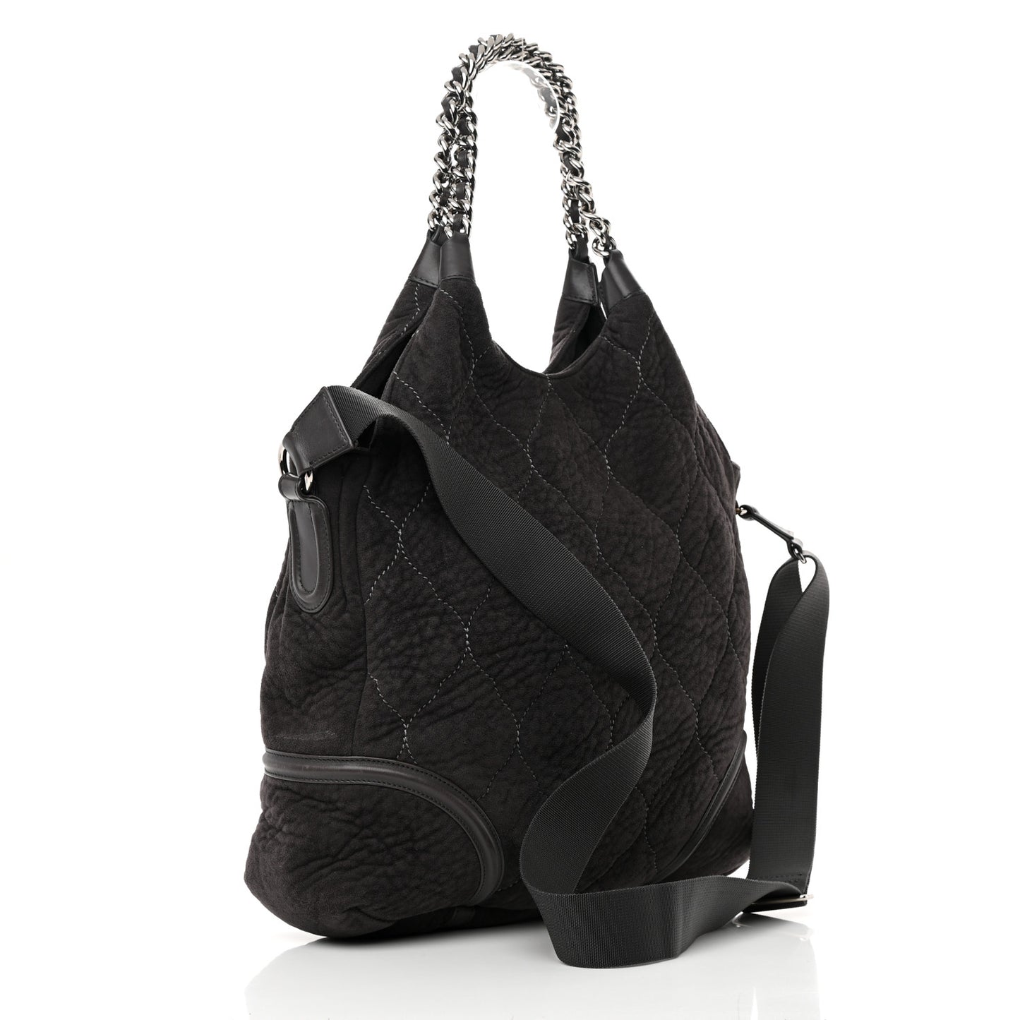 Microsuede Quilted Rodeo Drive Hobo Black