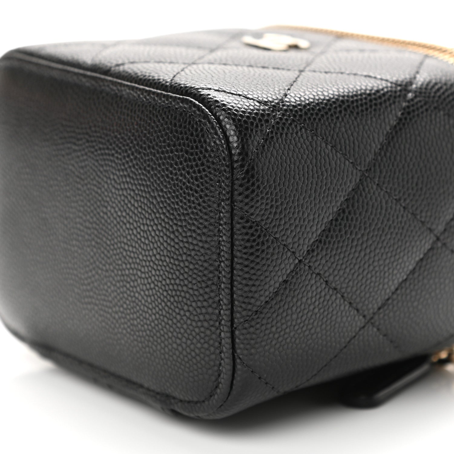 Chanel Caviar Quilted Mini Vanity Case With Chain Black 10 of 11